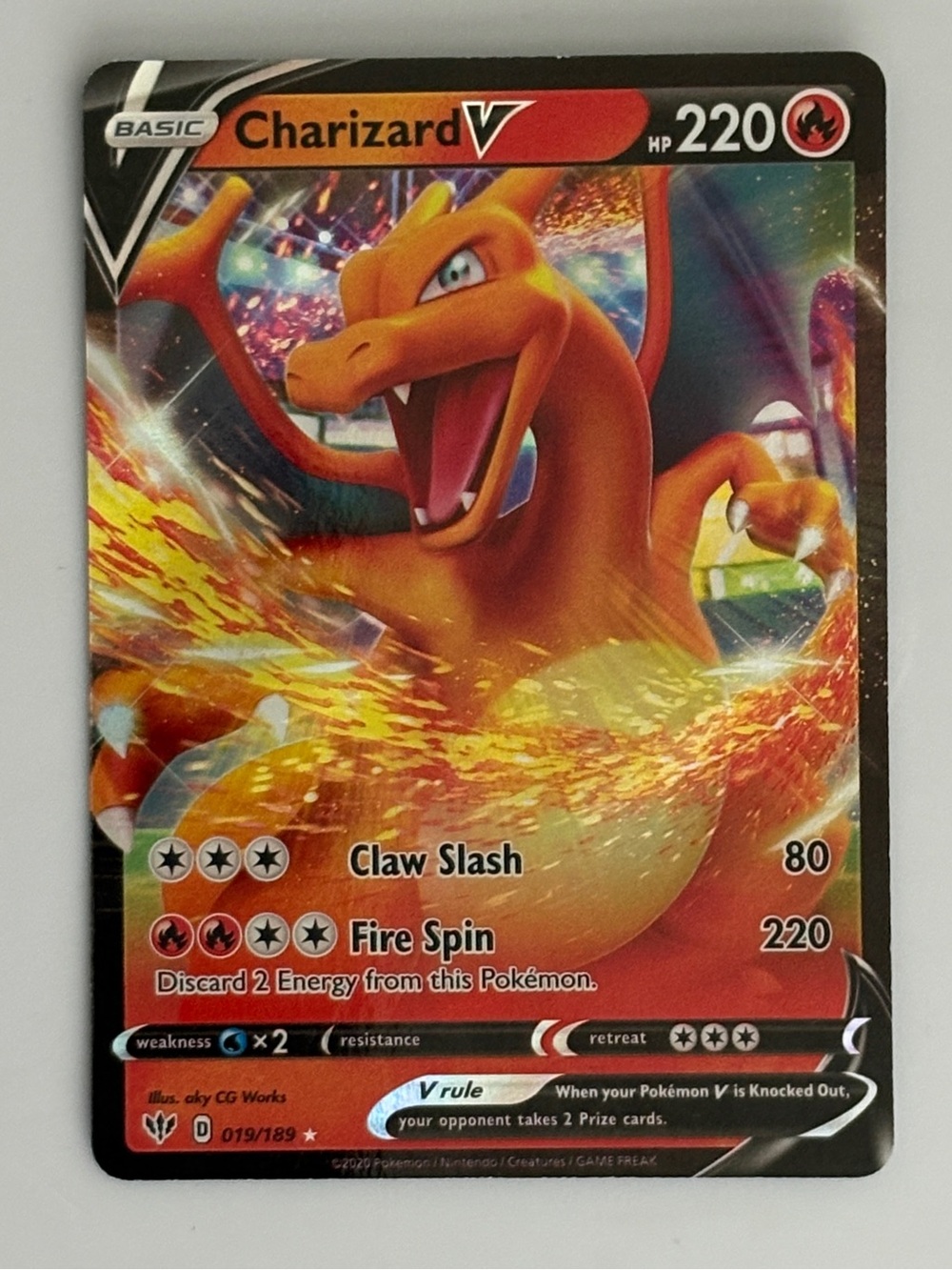 Charizard V 019/189 Darkness Ablaze NM Holo Rare NM
